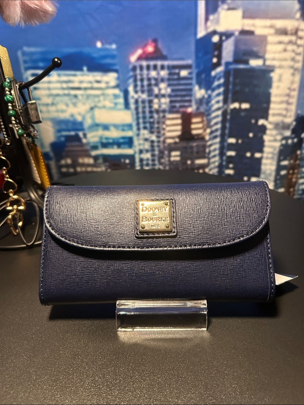 Dooney & Bourke Navy Blue Leather Clutch